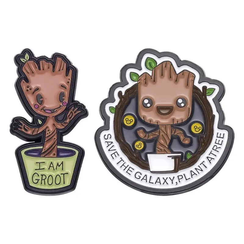 Set Enamel Pin – I am Groot Plant Tree (2pcs)