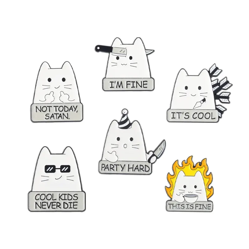 Enamel Pin – Meme Cat (6pcs)