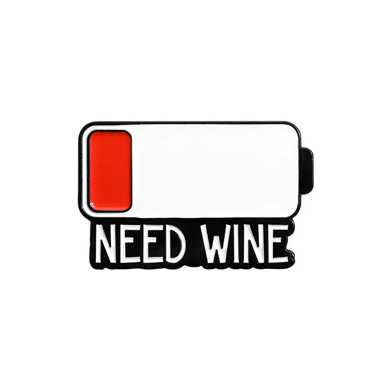 Enamel Pin – Need Wine Battery