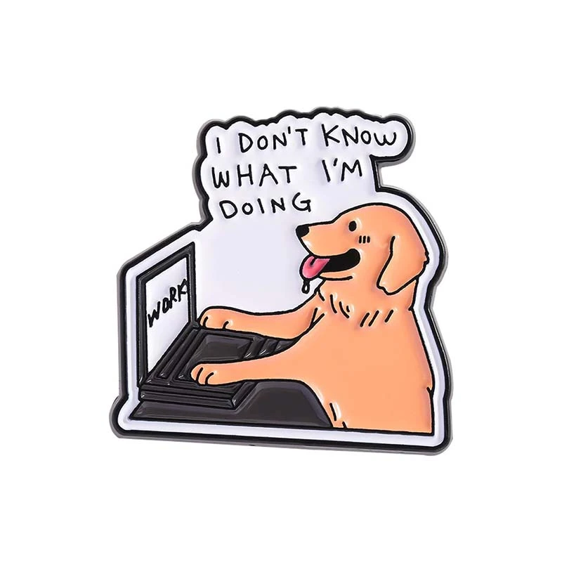 Enamel Pin – Golden Retriever Working