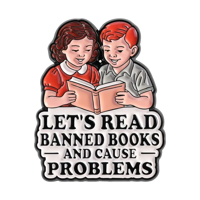 Enamel Pin – Let's Read Banned Books And Cause Problems