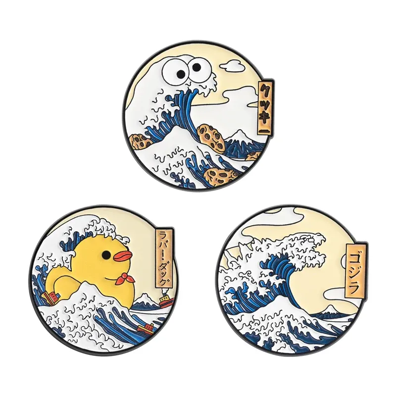 Set Enamel Pin – Cookiegawa Duckagawa Godzilla (3pcs)