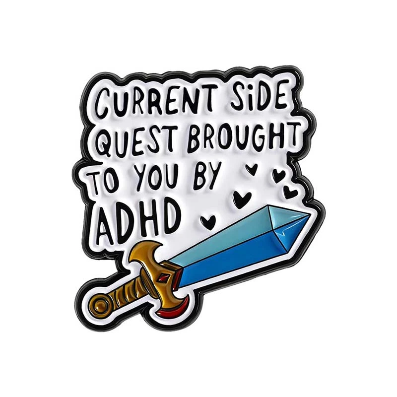Enamel Pin – Side Quest ADHD Procrastinator