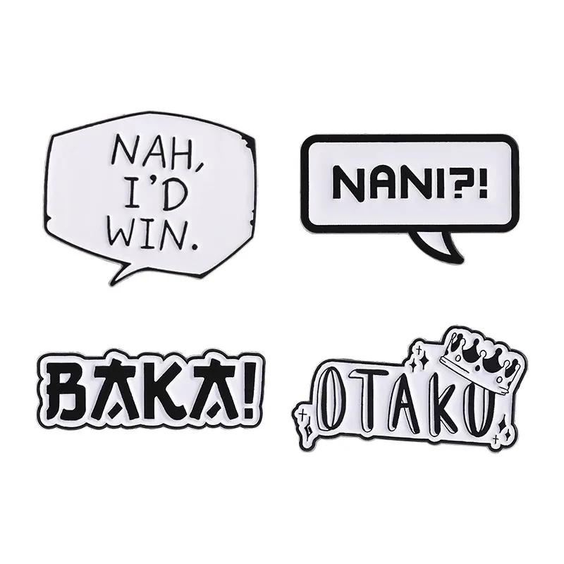 Set Enamel Pin – Quote Bubble Anime (4pcs)